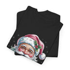 Pink Retro Christmas Santa T-Shirt, folded