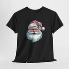 Pink Retro Christmas Santa T-Shirt, flat lay