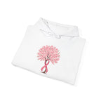 Pink Ribbon Cherry Blossom Tree Hoodie, folded