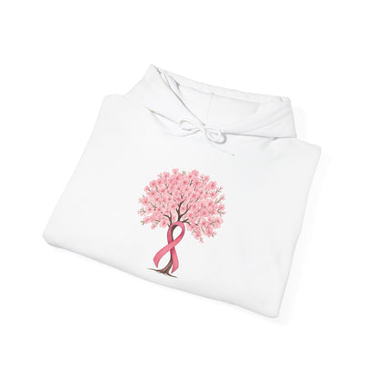 Pink ribbon cherry blossom tree hoodie, additional product view