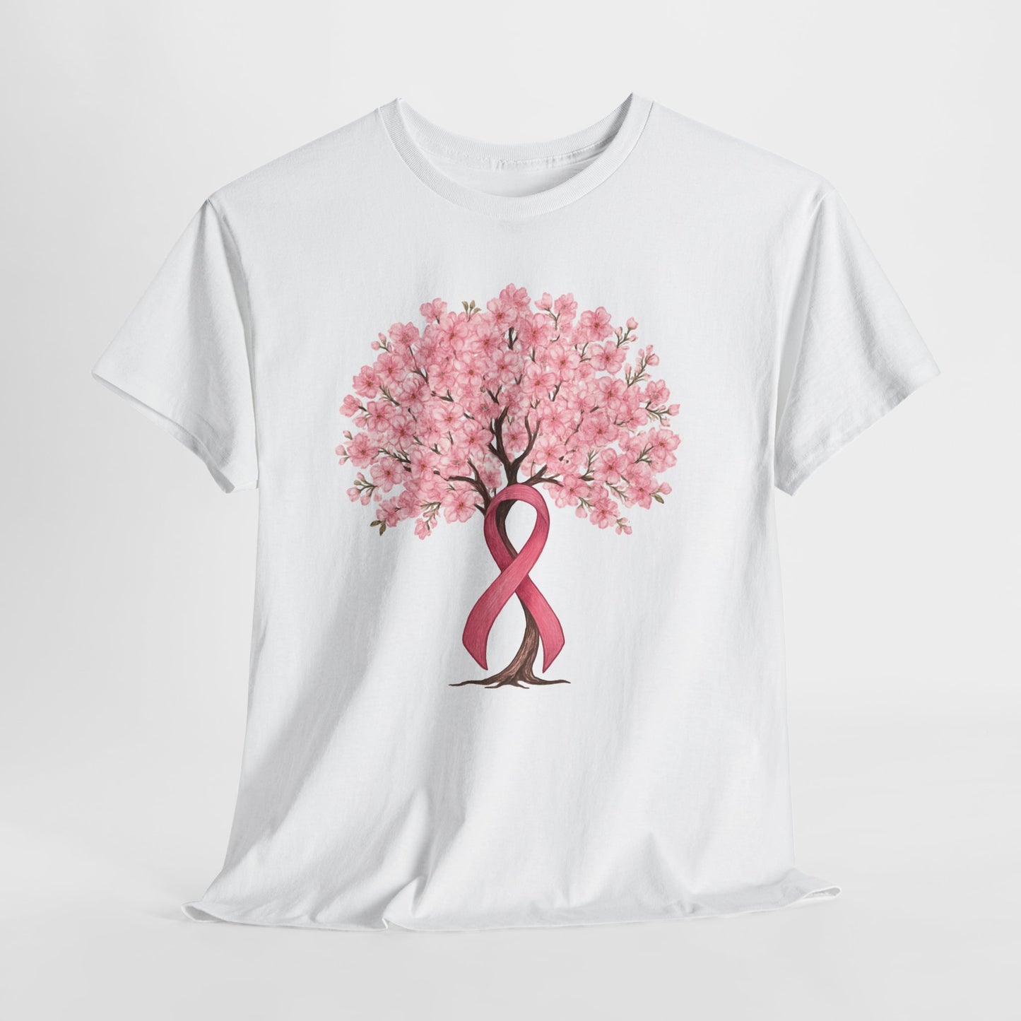 Pink ribbon cherry blossom tree t-shirt, additional product view