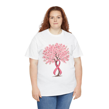 Pink ribbon cherry blossom tree t-shirt, additional product view