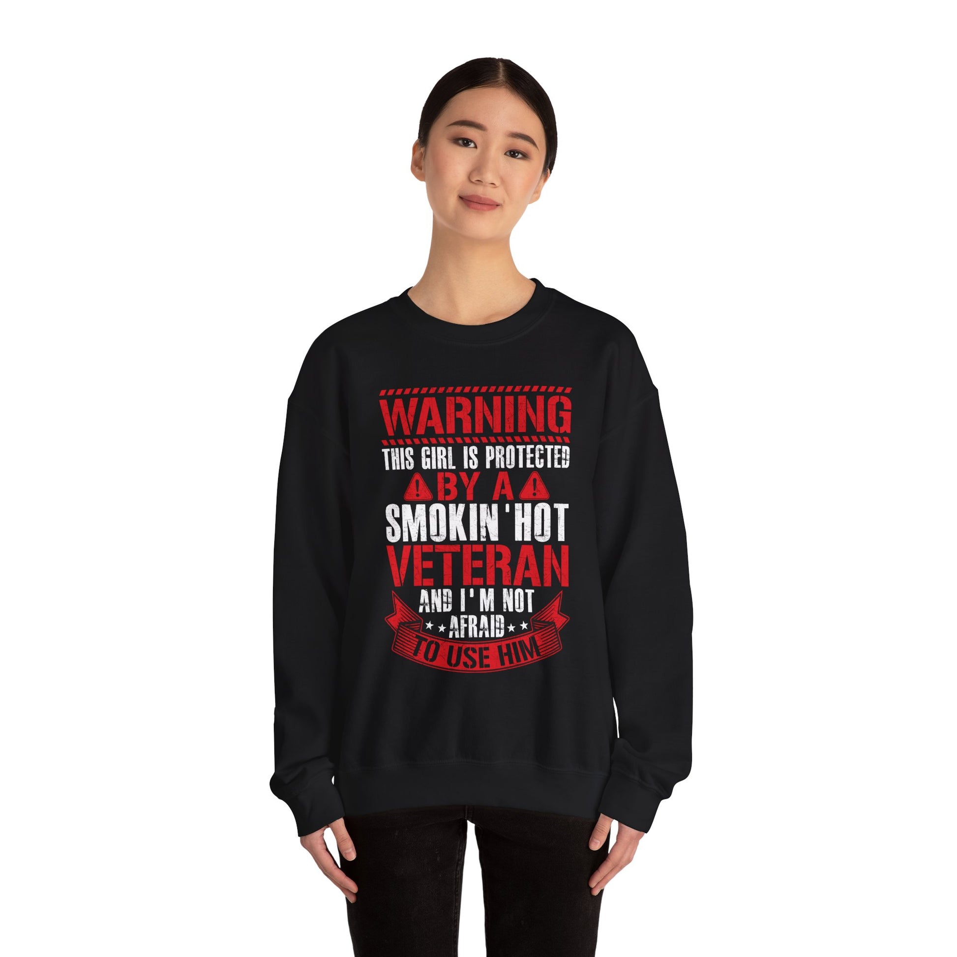 Protected By A Smokin' Hot Veteran sweatshirt, additional product view