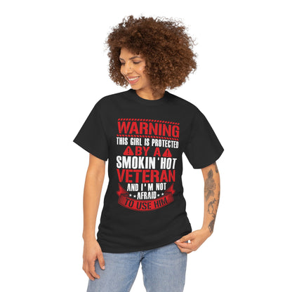 Protected By A Smokin' Hot Veteran t-shirt, additional product view