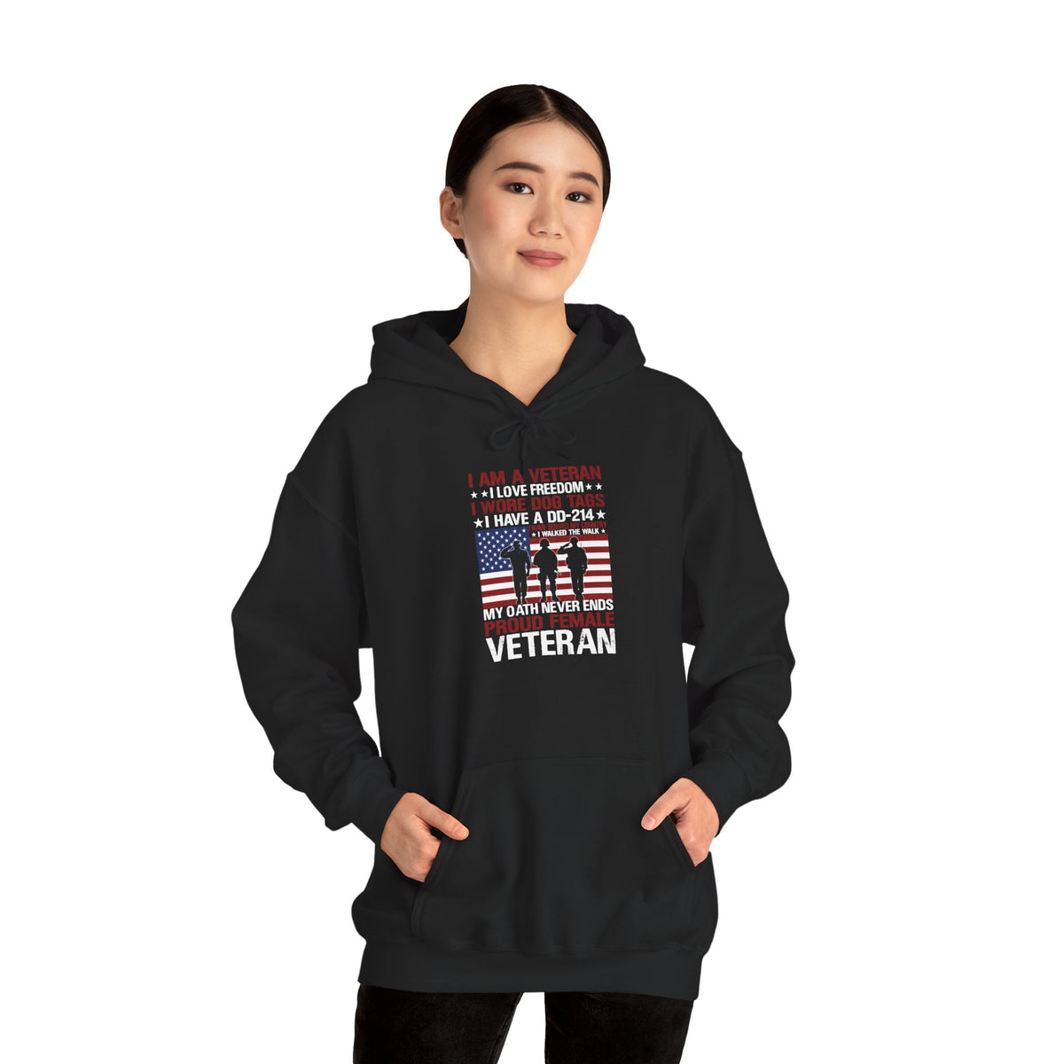 Proud Female Veteran My Oath Never Ends hoodie, additional product photo