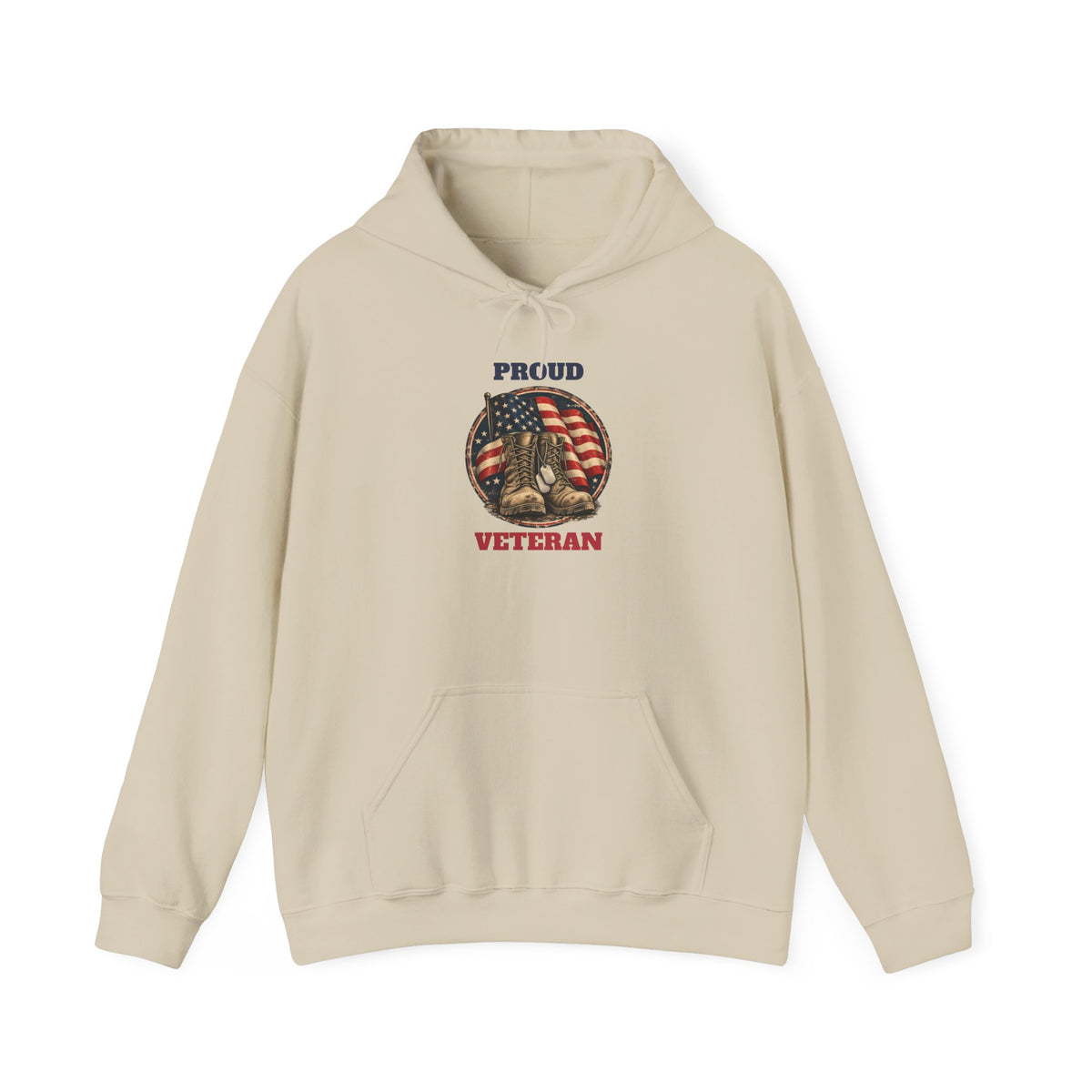 Sand Proud Veteran Hoodie, front view