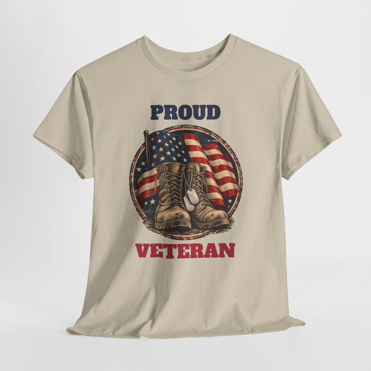 Proud Veteran T-Shirt, flat lay