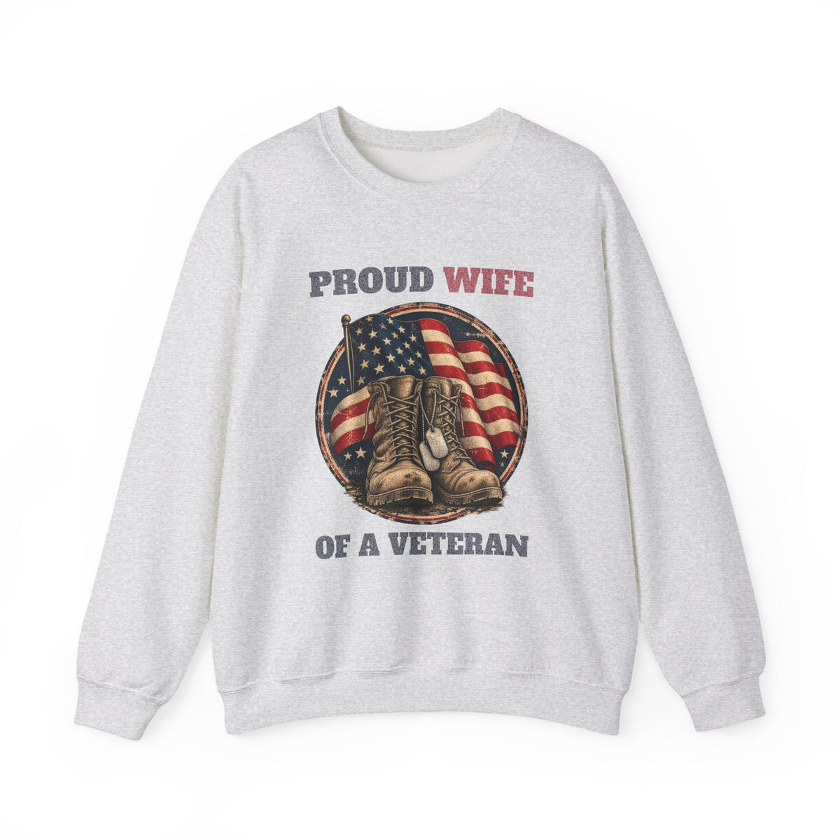 Ash Proud Wife Of A Veteran Sweatshirt, front view