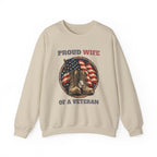 Sand Proud Wife Of A Veteran Sweatshirt, front view