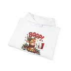 Reindeer Boop Christmas Hoodie, folded