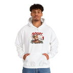 Model wearing the white Reindeer Boop Christmas Hoodie