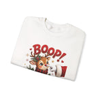 Reindeer Boop Christmas Sweatshirt, folded
