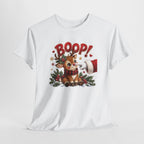 Reindeer Boop Christmas T-Shirt, flat lay