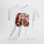 Santa Boop Highland Cow T-Shirt, flat lay