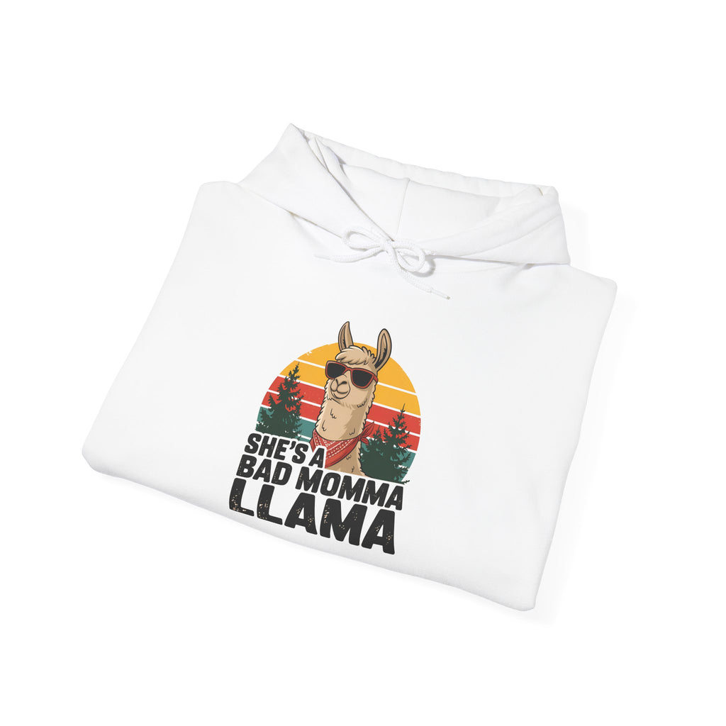 She's A Bad Momma Llama Hoodie, folded