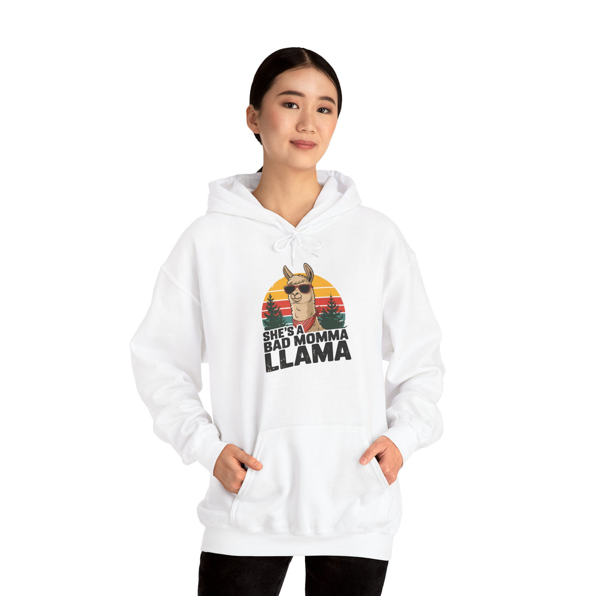 She's A Bad Momma Llama hoodie, additional product view