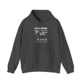 Dark Heather Silly Moose On The Loose vintage moose hoodie, front view