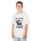 Boy wearing the Silly Moose On The Loose vintage moose kids t-shirt