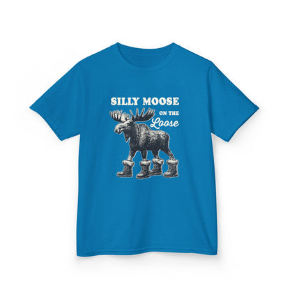 Sapphire Silly Moose On The Loose vintage moose kids t-shirt, front view