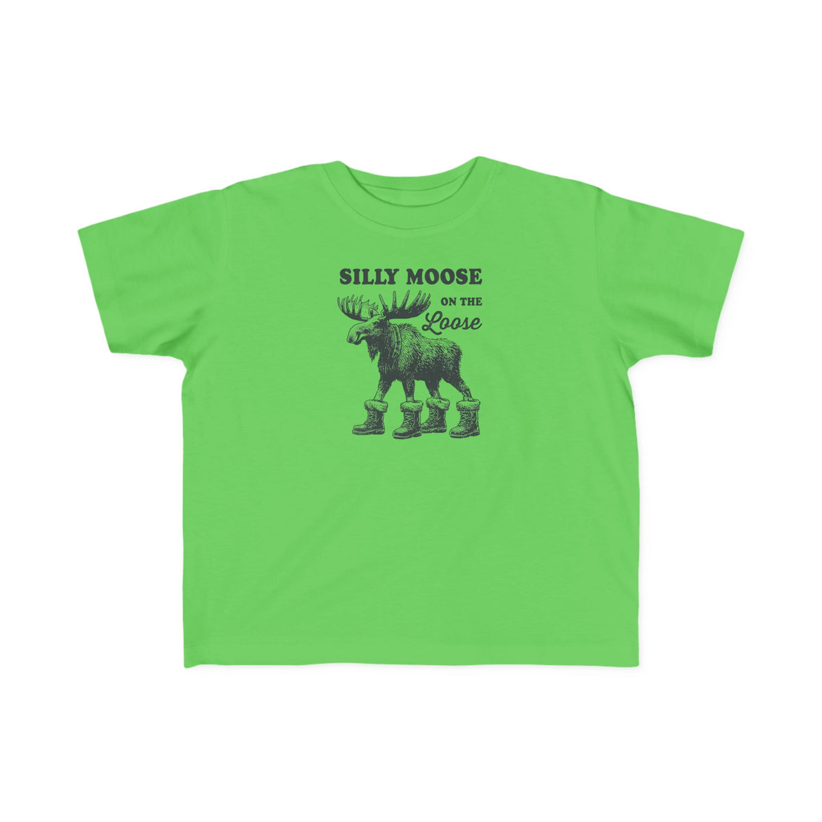 Apple Silly Moose On The Loose vintage moose toddler t-shirt, front view