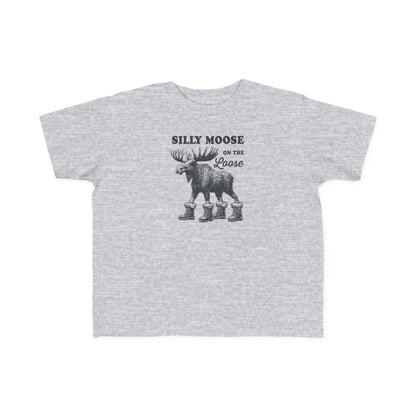 Heather Silly Moose On The Loose vintage moose toddler t-shirt, front view