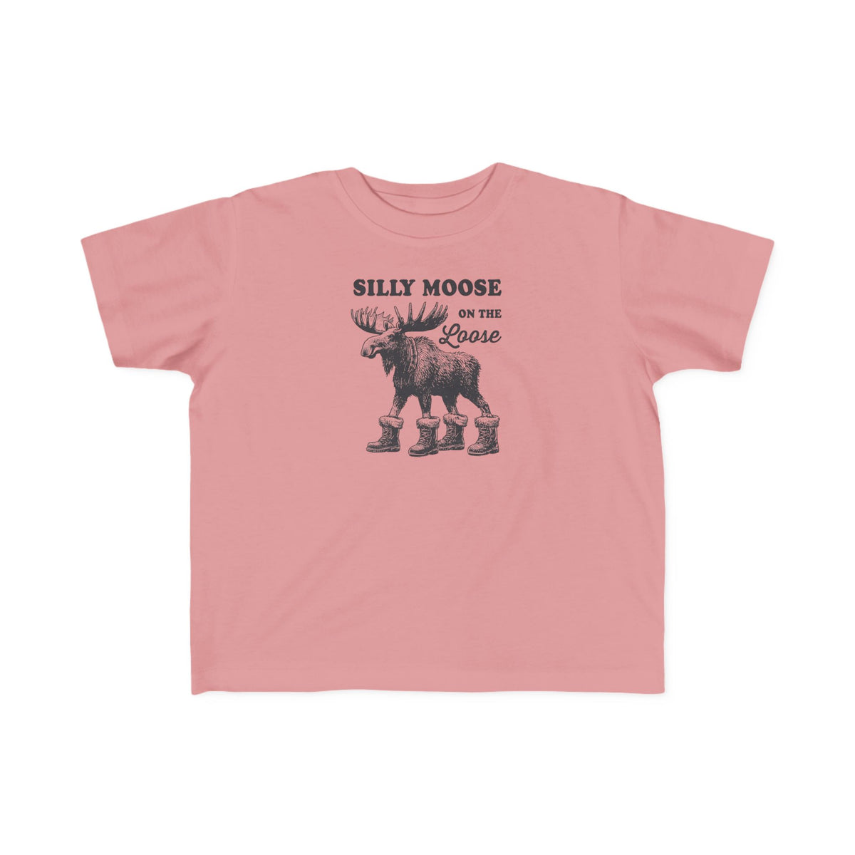 Mauvelous Silly Moose On The Loose vintage moose toddler t-shirt, front view