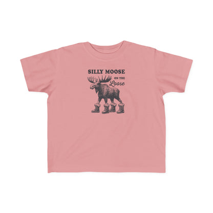 Mauvelous Silly Moose On The Loose vintage moose toddler t-shirt, front view