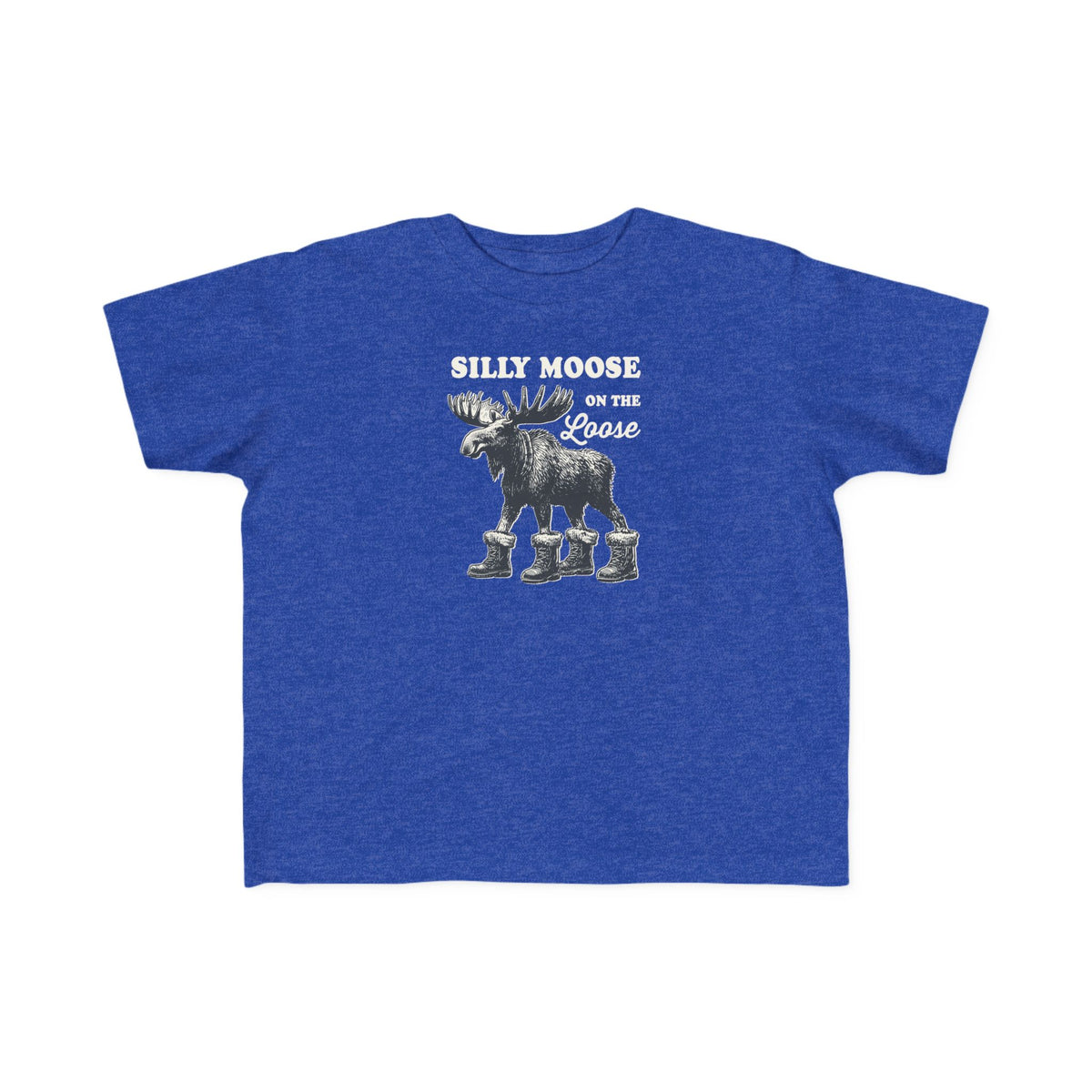 Vintage Royal Silly Moose On The Loose vintage moose toddler t-shirt, front view