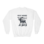 White Silly Moose On The Loose Youth Sweatshirt, front view