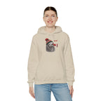Model wearing the sand Sloth Boop Christmas Hoodie
