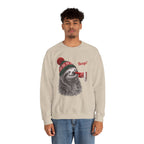 Model wearing the sand Sloth Boop Christmas Sweatshirt