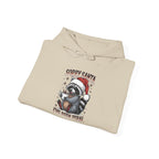 Sorry Santa I've Been Feral Raccoon Hoodie, folded