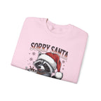 Sorry Santa I've Been Feral Raccoon Sweatshirt, folded