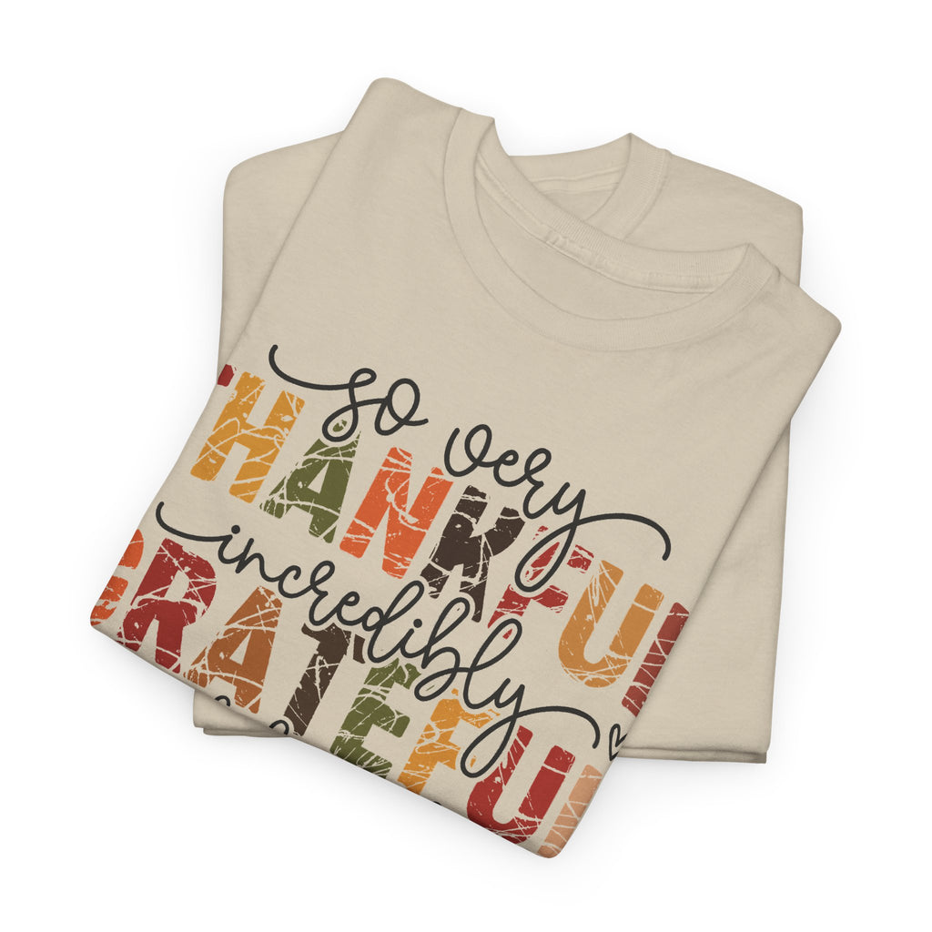 Thankful Grateful Blessed T-Shirt, folded