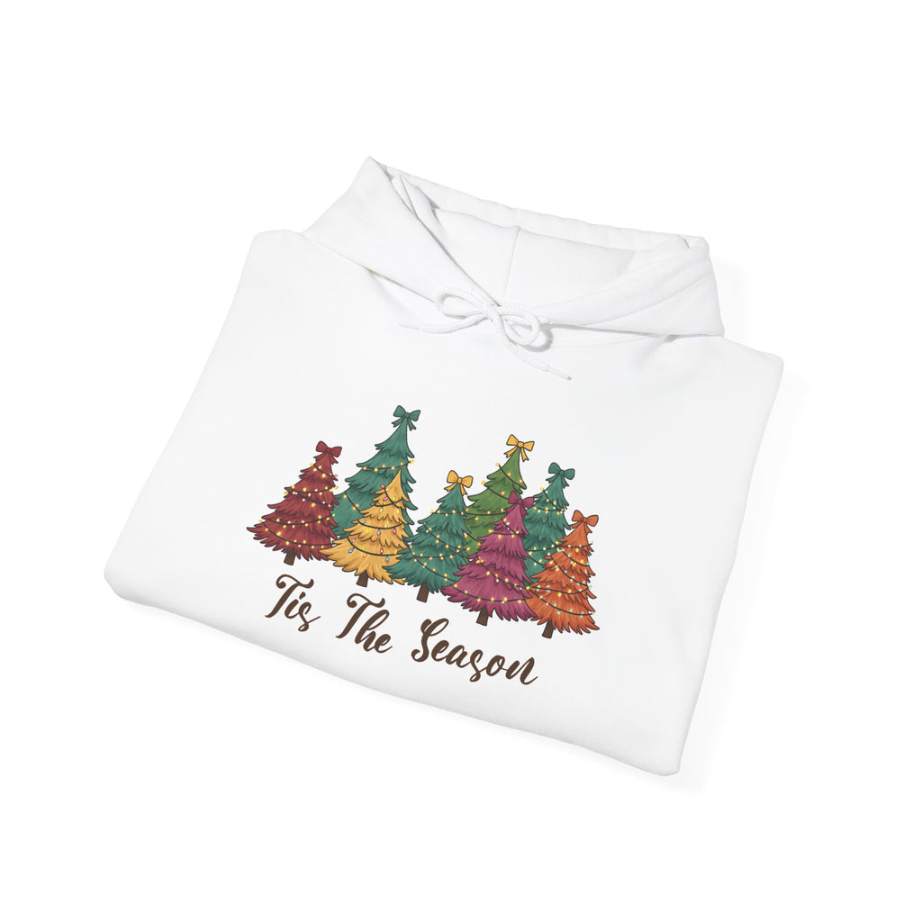 Tis The Season Christmas Trees Hoodie, folded