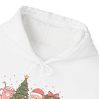Tis The Season Cute Christmas Hoodie, front collar close-up