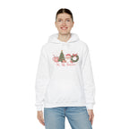 Model wearing the white Tis The Season Cute Christmas Hoodie