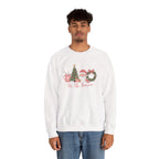 Model wearing the white Tis The Season Cute Christmas Sweatshirt