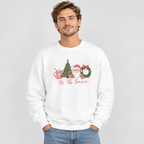 Man wearing the Tis The Season Cute Christmas Sweatshirt with jeans