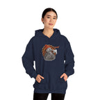 Model wearing the navy Turkey Boop Thanksgiving Hoodie
