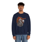 Model wearing the navy Turkey Boop Thanksgiving Sweatshirt