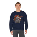 Model wearing the navy Turkey Boop Thanksgiving Sweatshirt