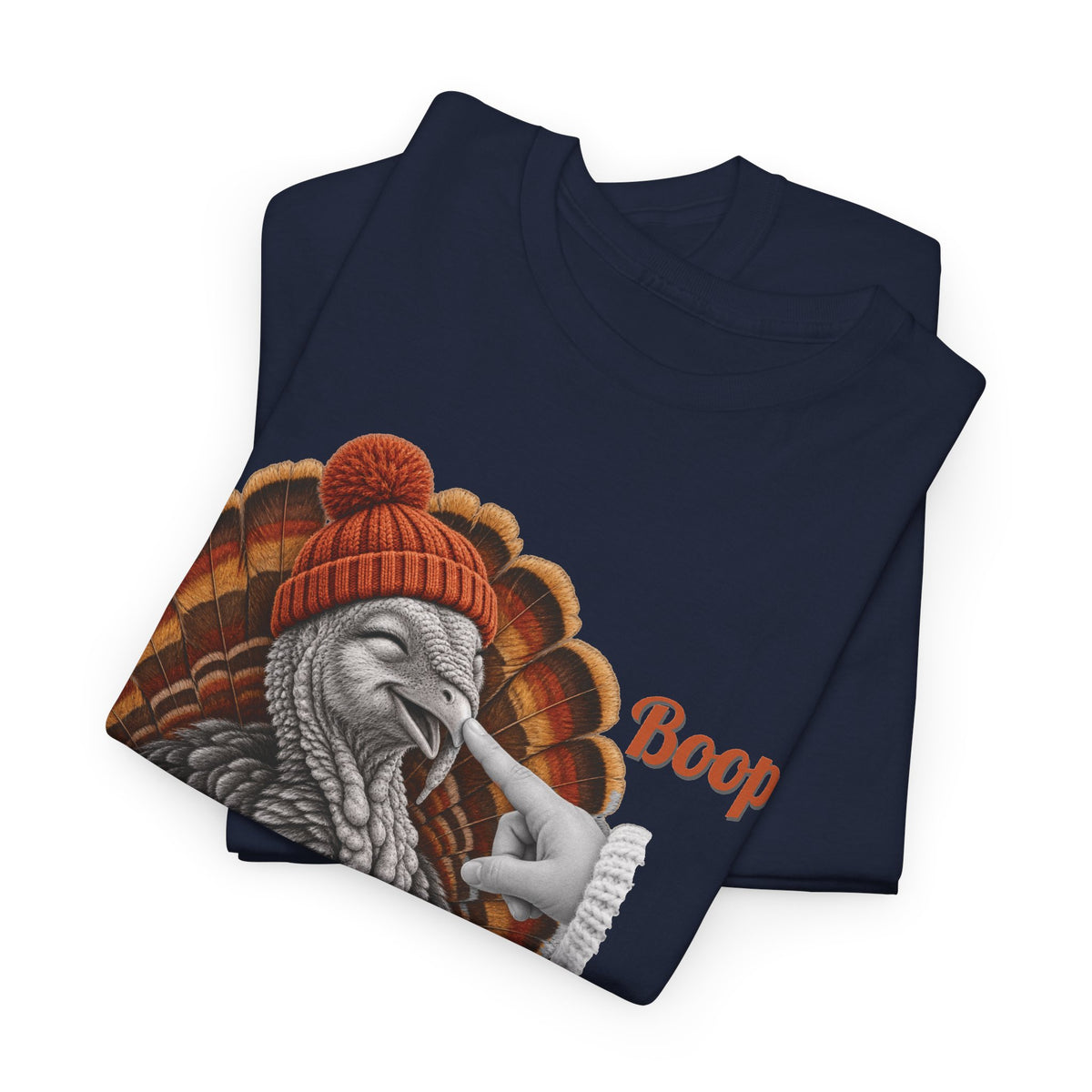 Turkey Boop Thanksgiving T-Shirt, folded