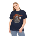 Model wearing the navy Turkey Boop Thanksgiving T-Shirt