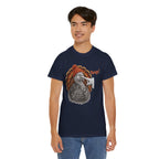 Model wearing the navy Turkey Boop Thanksgiving T-Shirt