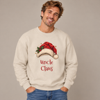 Man wearing the Sand Uncle Claus Sweatshirt with jeans