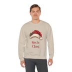 Man wearing the Uncle Claus Sweatshirt, front view