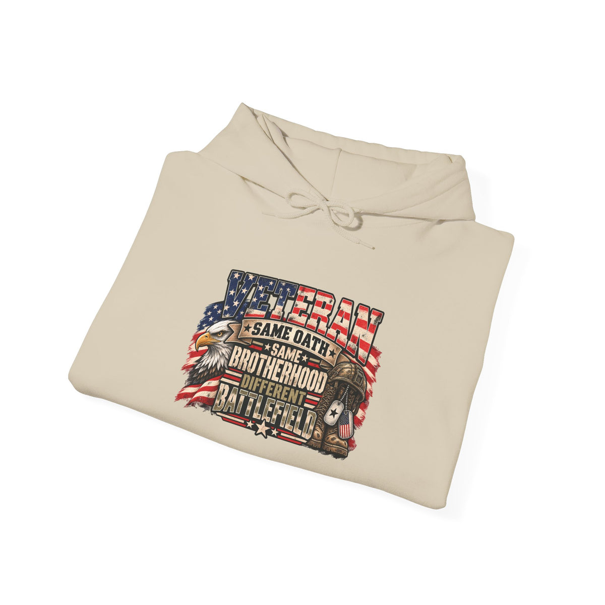 Veteran Same Oath Same Brotherhood Different Battlefield Hoodie, folded