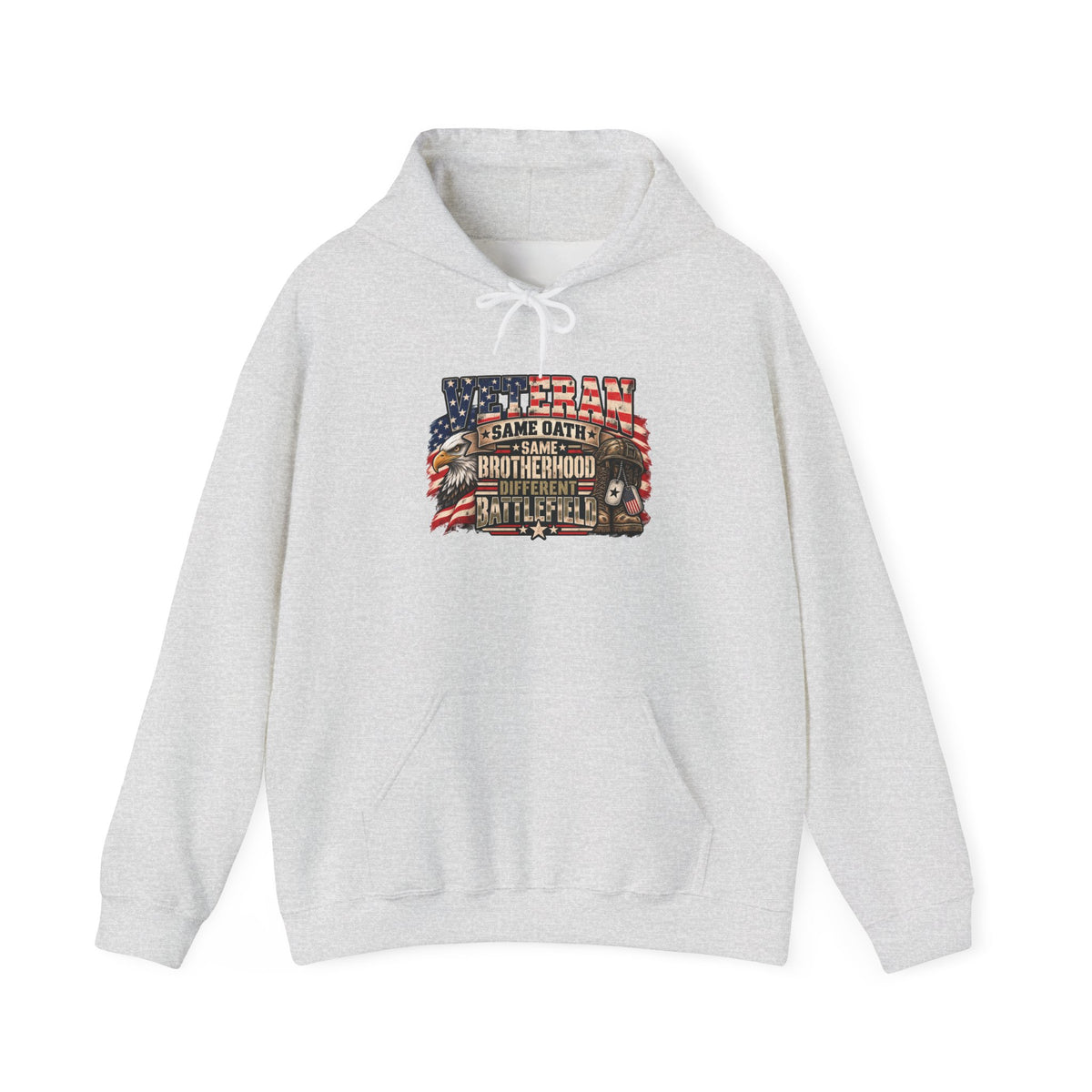 Ash Veteran Same Oath Same Brotherhood Different Battlefield Hoodie, front view