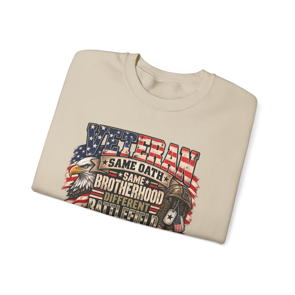 Veteran Same Oath Same Brotherhood Different Battlefield Sweatshirt, folded